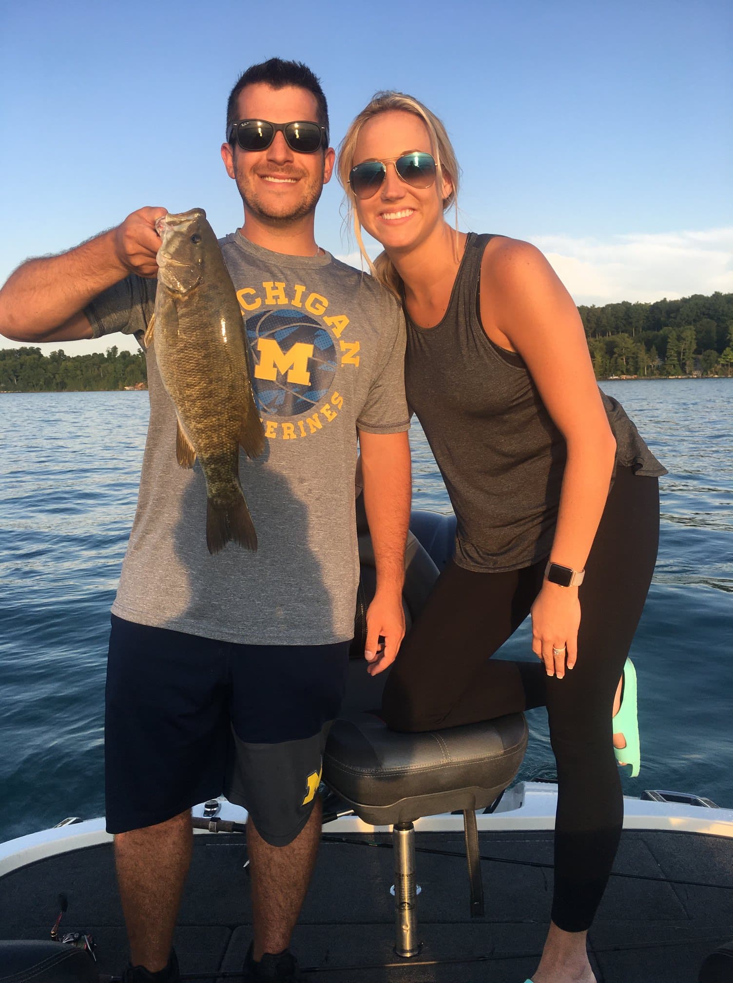Couple fishing in Michigan